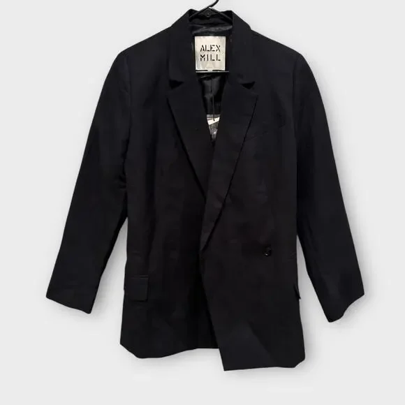 Alex Mill Soho Waisted Blazer in Linen & Cotton Size Small